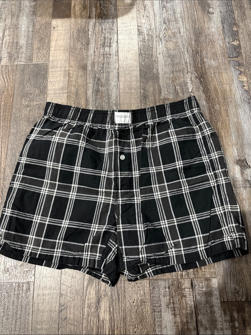 Aeropostale Black & White Plaid Boxer Briefs
